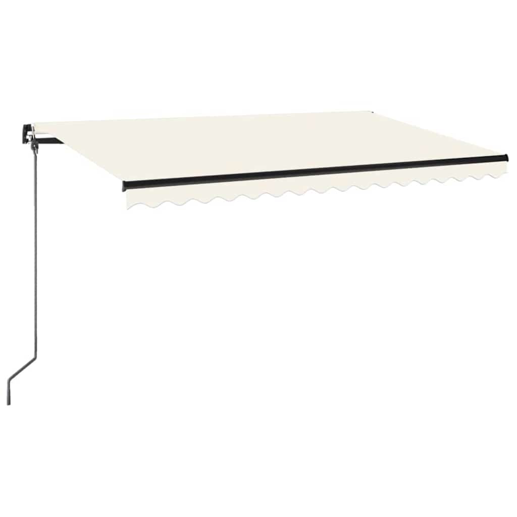 vidaXL Manual Retractable Awning with LED 400x350 cm Cream 2
