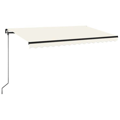 vidaXL Manual Retractable Awning with LED 400x350 cm Cream 2