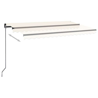 vidaXL Manual Retractable Awning with LED 400x350 cm Cream 6