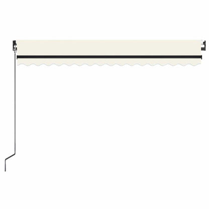 vidaXL Manual Retractable Awning with LED 400x350 cm Cream 3