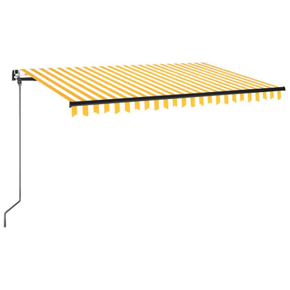 vidaXL Manual Retractable Awning with LED 400x350 cm Yellow and White 2