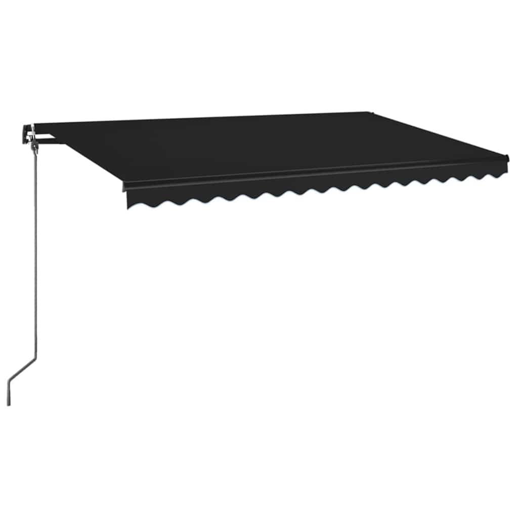 vidaXL Manual Retractable Awning with LED 400x350 cm Anthracite 2