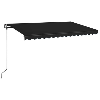 vidaXL Manual Retractable Awning with LED 400x350 cm Anthracite 2