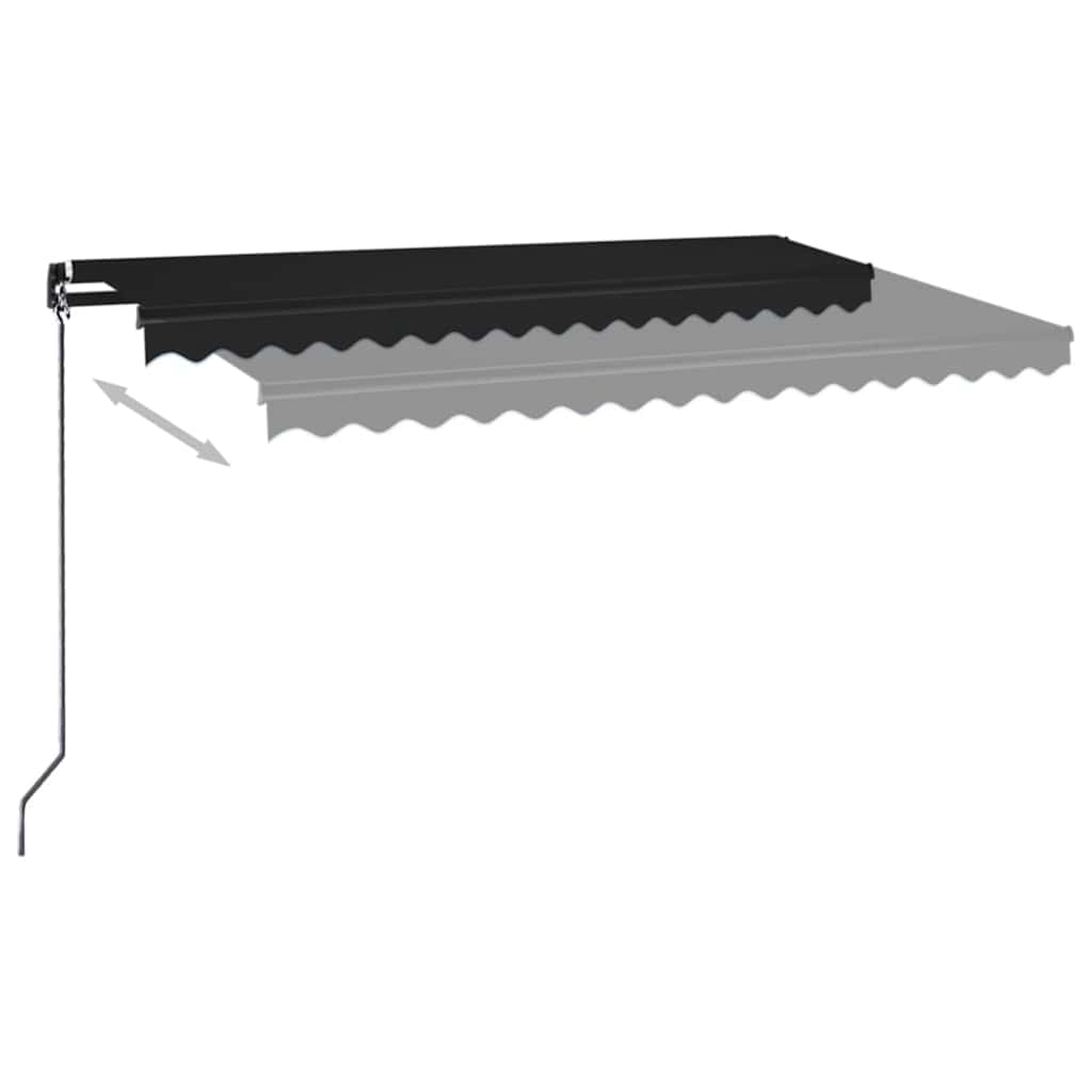 vidaXL Manual Retractable Awning with LED 400x350 cm Anthracite 6