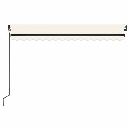 vidaXL Manual Retractable Awning with LED 450x350 cm Cream 3