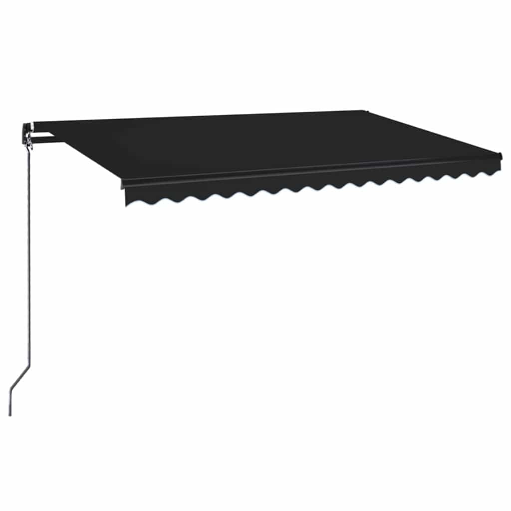 vidaXL Manual Retractable Awning with LED 450x350 cm Anthracite 2