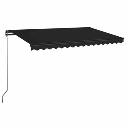 vidaXL Manual Retractable Awning with LED 450x350 cm Anthracite 2