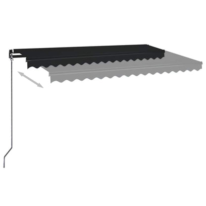 vidaXL Manual Retractable Awning with LED 450x350 cm Anthracite 6