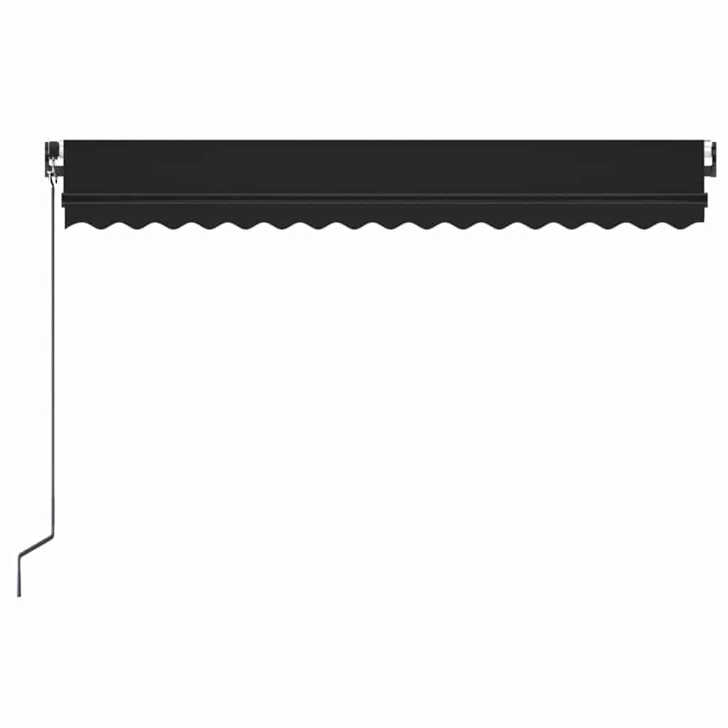 vidaXL Manual Retractable Awning with LED 450x350 cm Anthracite 3
