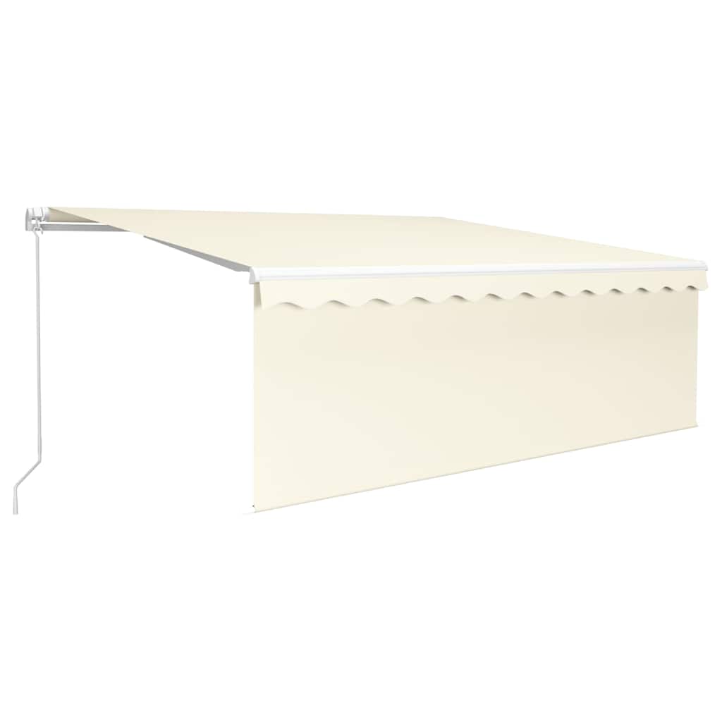 vidaXL Manual Retractable Awning with Blind 4x3m Cream 2