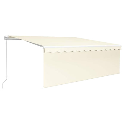 vidaXL Manual Retractable Awning with Blind 4x3m Cream 2