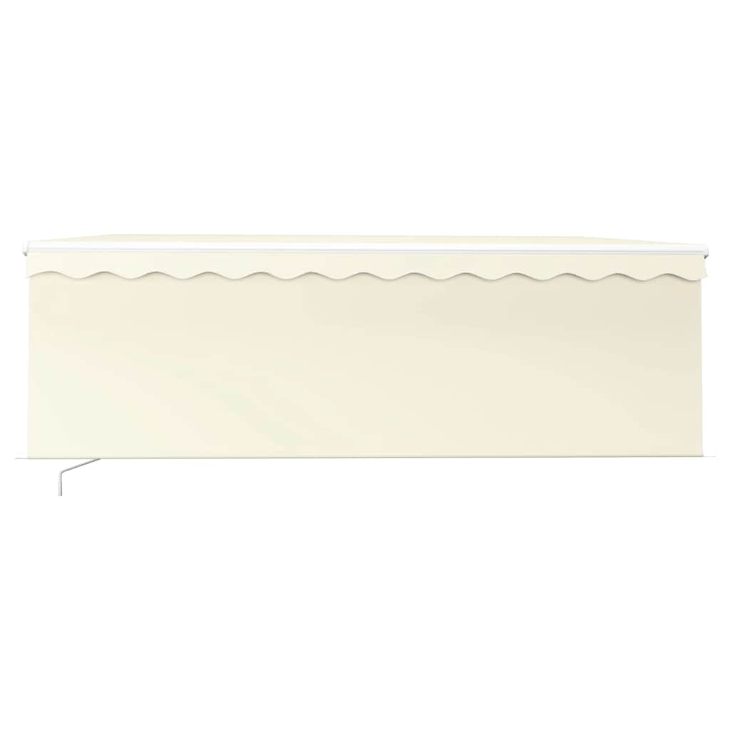 vidaXL Manual Retractable Awning with Blind 4x3m Cream 3