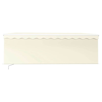 vidaXL Manual Retractable Awning with Blind 4x3m Cream 3