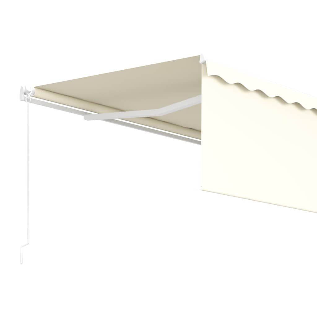 vidaXL Manual Retractable Awning with Blind 4x3m Cream 4