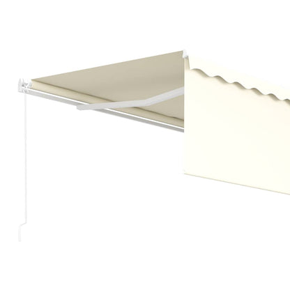 vidaXL Manual Retractable Awning with Blind 4x3m Cream 4