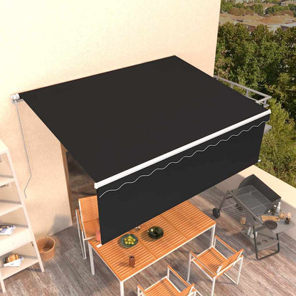 vidaXL Manual Retractable Awning with Blind 4x3m Anthracite 1
