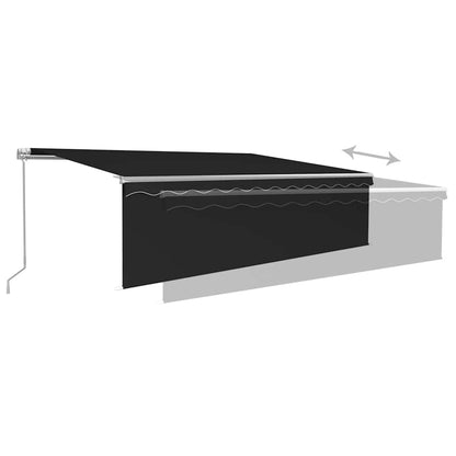 vidaXL Manual Retractable Awning with Blind 5x3m Anthracite 6