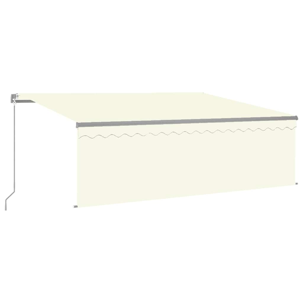 vidaXL Manual Retractable Awning with Blind&LED 4x3m Cream 2