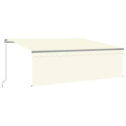 vidaXL Manual Retractable Awning with Blind&LED 4x3m Cream 2