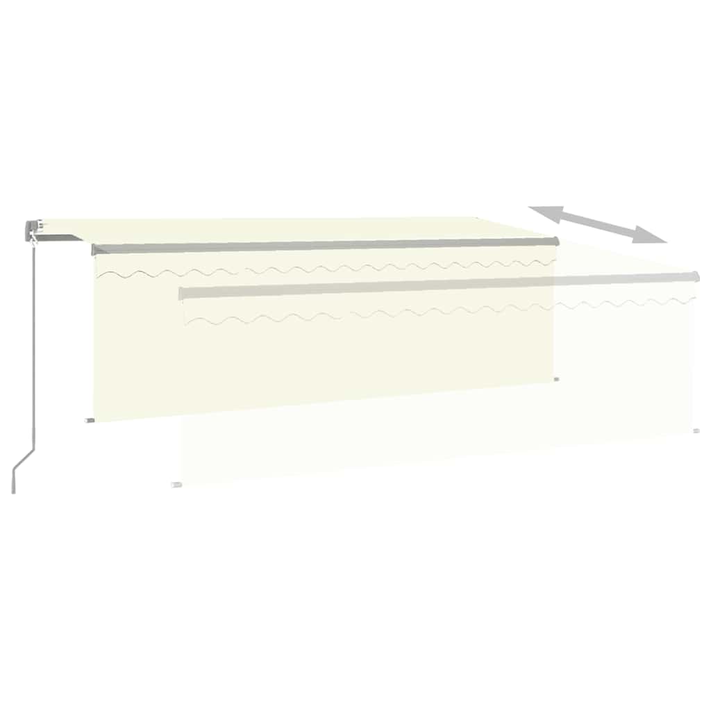 vidaXL Manual Retractable Awning with Blind&LED 4x3m Cream 6