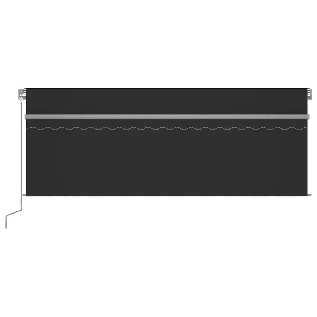 vidaXL Manual Retractable Awning with Blind&LED 4x3m Anthracite 3