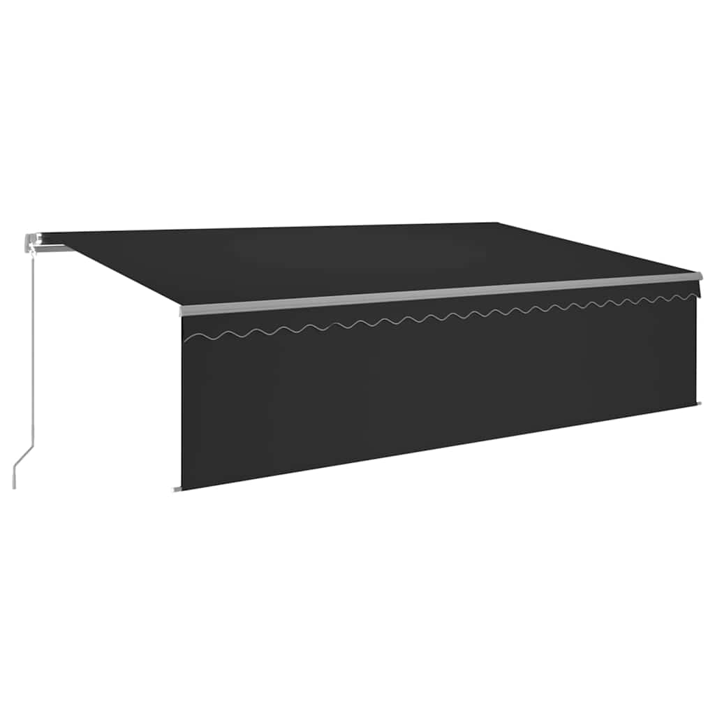 vidaXL Manual Retractable Awning with Blind 5x3m Anthracite 2