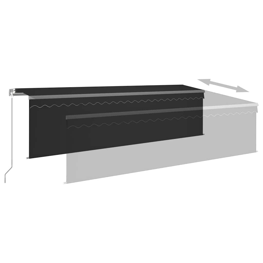 vidaXL Manual Retractable Awning with Blind 5x3m Anthracite 6