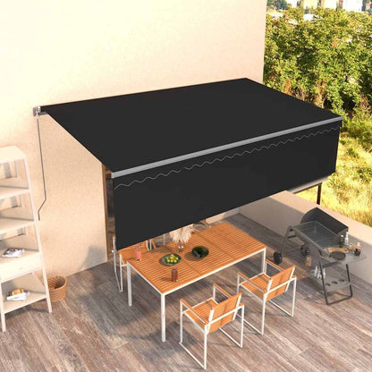 vidaXL Manual Retractable Awning with Blind 5x3m Anthracite 1