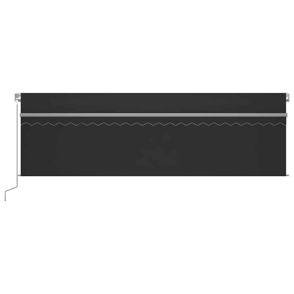 vidaXL Manual Retractable Awning with Blind&LED 5x3m Anthracite 3