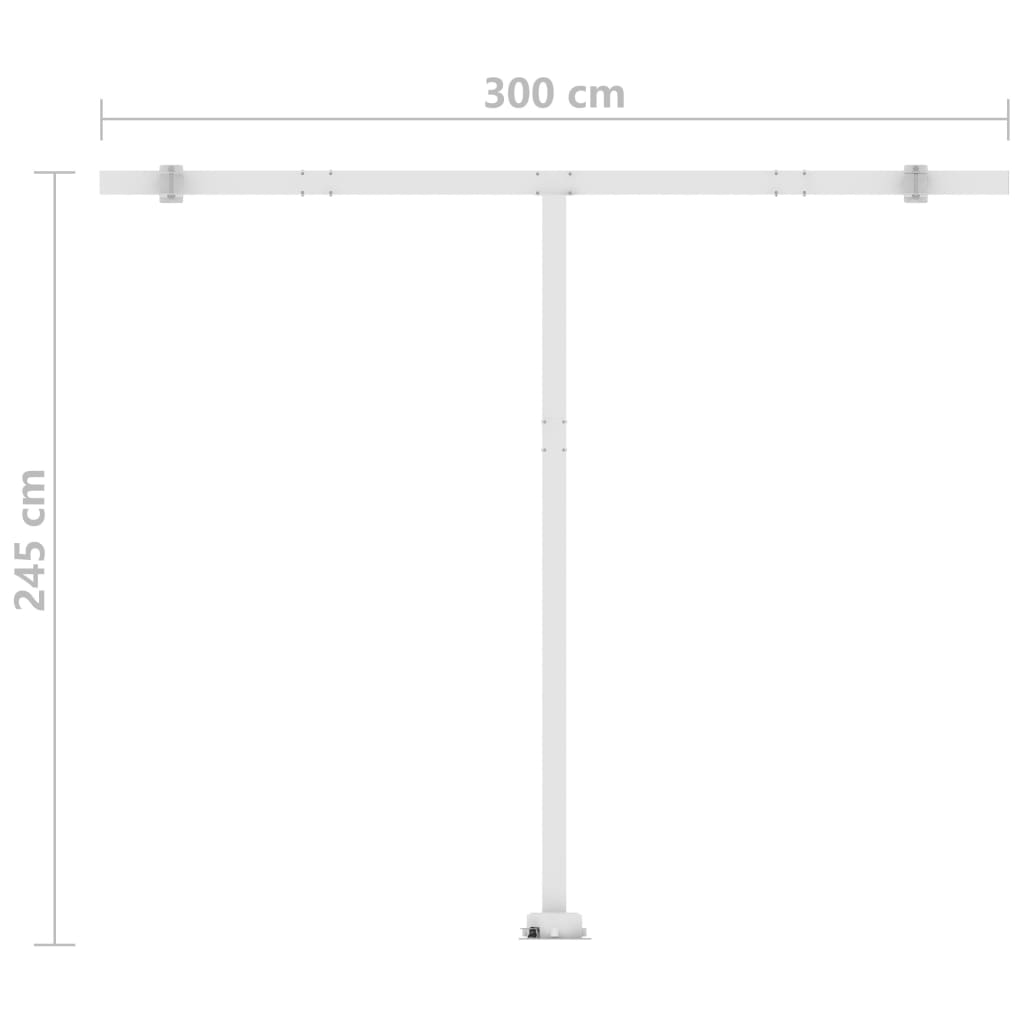 vidaXL Manual Retractable Awning with LED 300x250 cm Blue and White