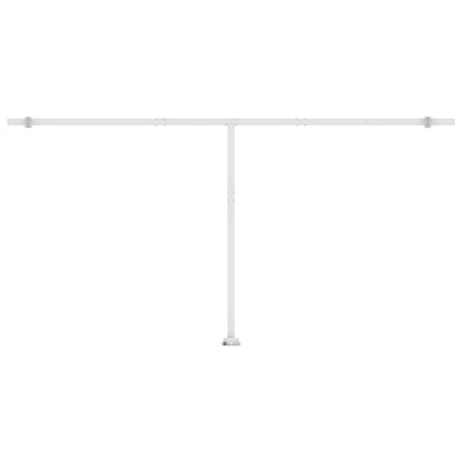 Manual Awning 4 x 3 m 100% Polyester Drop 300 cm Blue and white