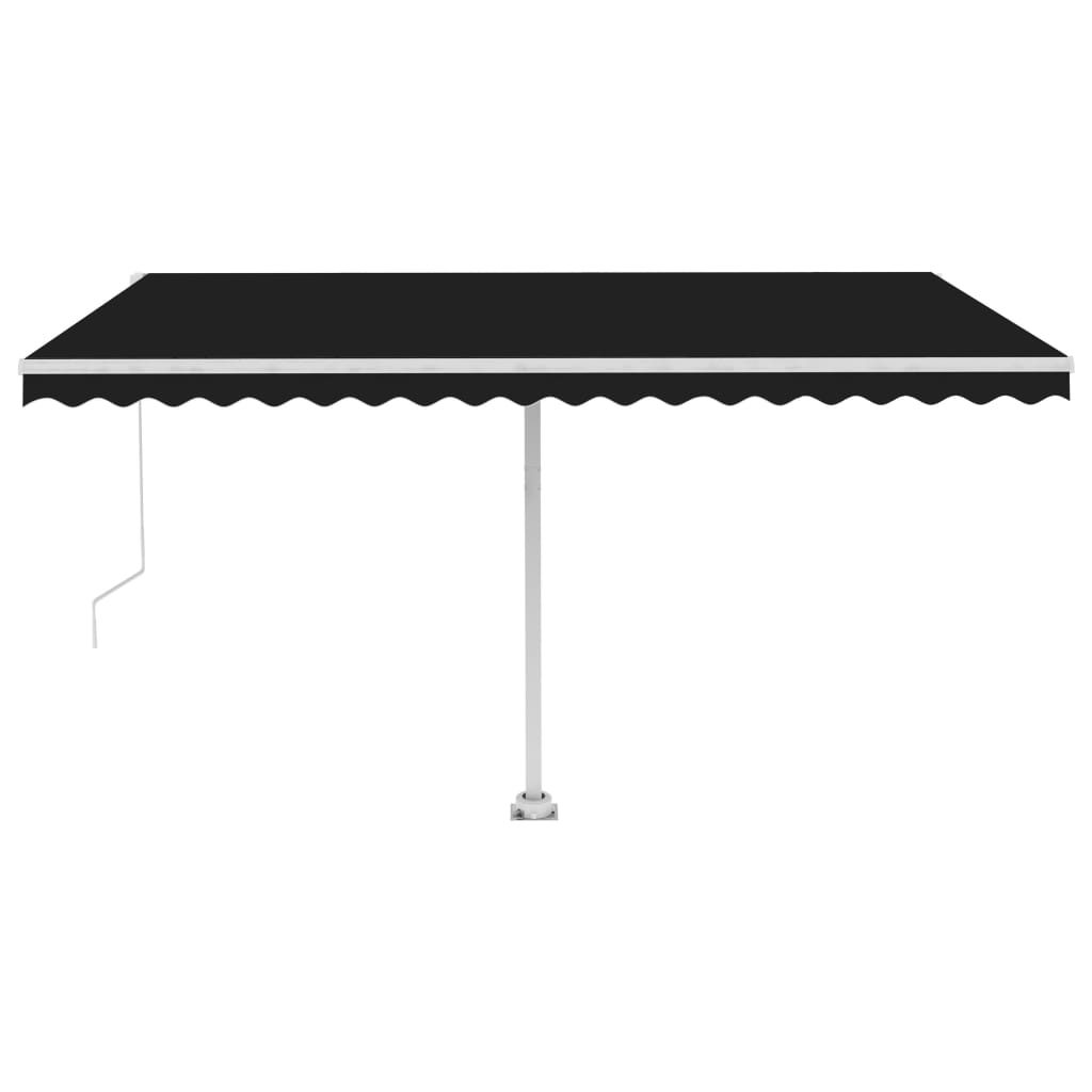 vidaXL Manual Retractable Awning with LED 400x350 cm Anthracite