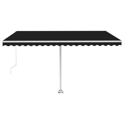 vidaXL Manual Retractable Awning with LED 400x350 cm Anthracite