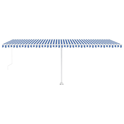 Manual Awning 4 x 3.5 m 100% Polyester Drop 350 cm Blue and white