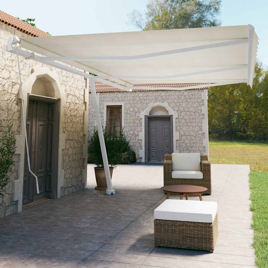 Manual Awning 4 x 3.5 m 100% Polyester Drop 350 cm Cream