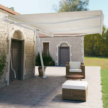 Manual Awning 4 x 3.5 m 100% Polyester Drop 350 cm Cream