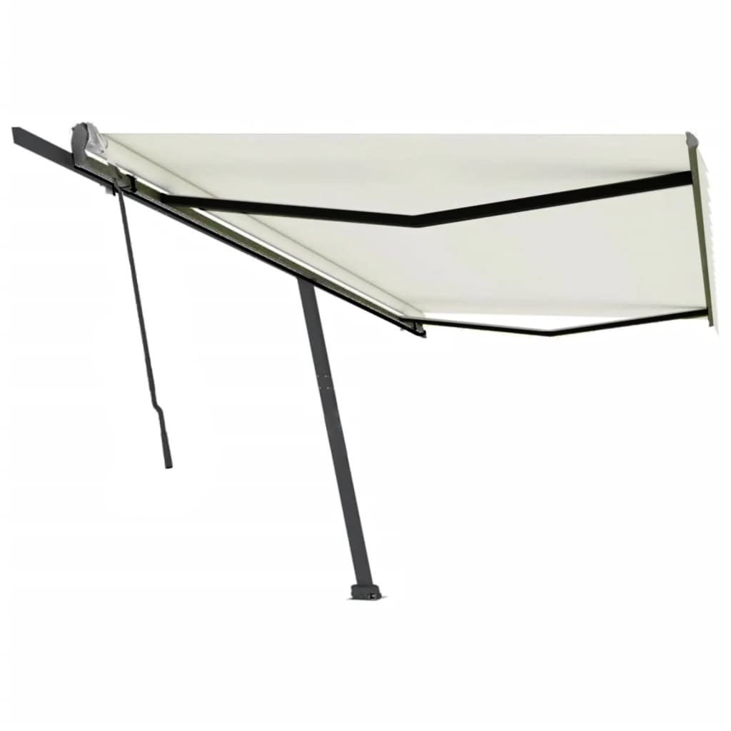 vidaXL Freestanding Manual Retractable Awning 500x300 cm Cream