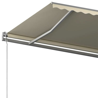 vidaXL Freestanding Manual Retractable Awning 500x300 cm Cream