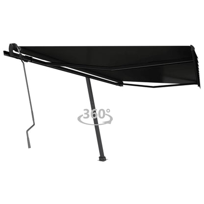 vidaXL Freestanding Manual Retractable Awning 400x350 cm Anthracite