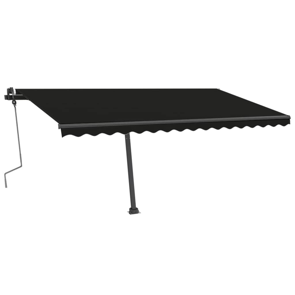 vidaXL Freestanding Manual Retractable Awning 400x350 cm Anthracite