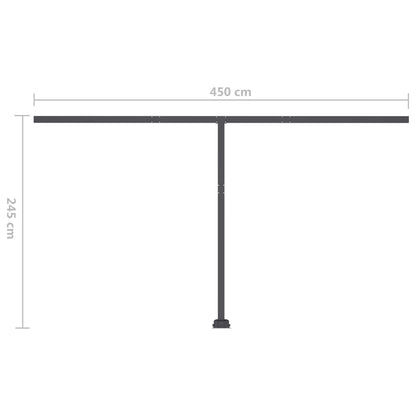 vidaXL Freestanding Manual Retractable Awning 400x350 cm Anthracite