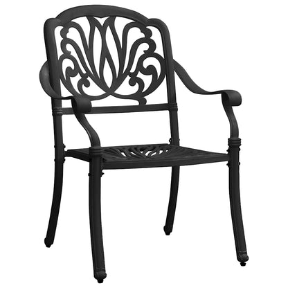 vidaXL 3 Piece Bistro Set Cast Aluminium Black 4