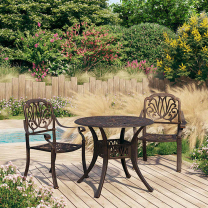 3 Piece Bistro Set Cast Aluminium Bronze 2