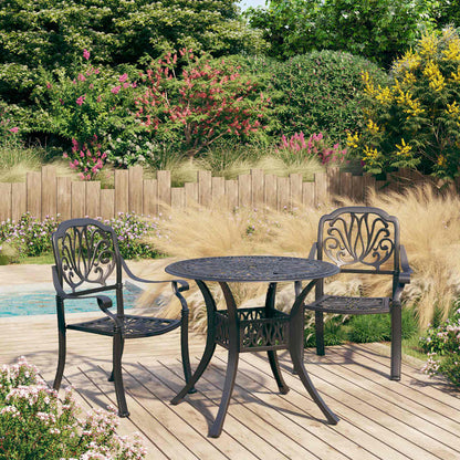 3 Piece Bistro Set Cast Aluminium Black 2