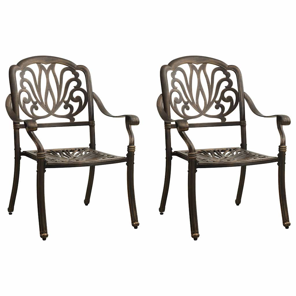 vidaXL 3 Piece Bistro Set Cast Aluminium Bronze 3