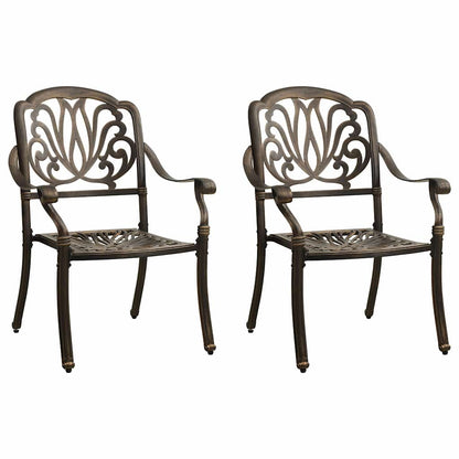 vidaXL 3 Piece Bistro Set Cast Aluminium Bronze 3