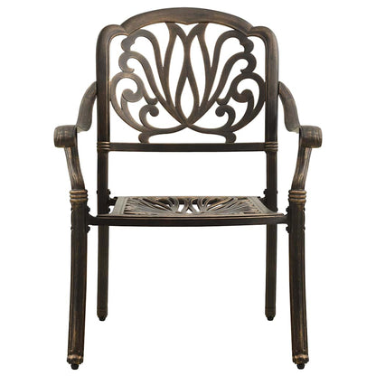 vidaXL 3 Piece Bistro Set Cast Aluminium Bronze 5