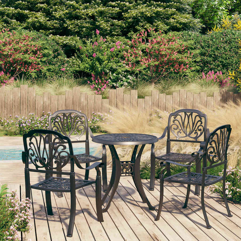 3 Piece Bistro Set Cast Aluminium Black 4