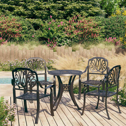 3 Piece Bistro Set Cast Aluminium Black 4
