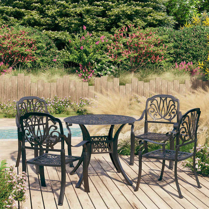 3 Piece Bistro Set Cast Aluminium Black 4